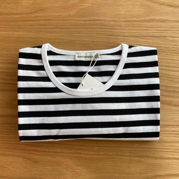 Marimekko Mari Shirt Baumwolle schwarz weiss gestreift